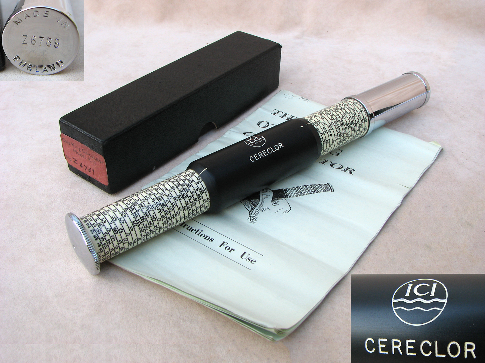 1960's Otis King Model K Type C sliderule engraved CERECLOR ICI